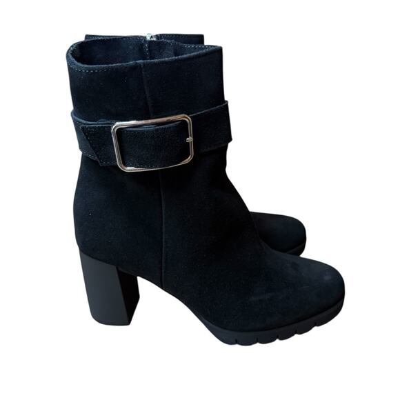 LA CANADIENNE Milo Black Waterproof Suede Buckle Accent Cushioned NEW 8.5 - Picture 3 of 9